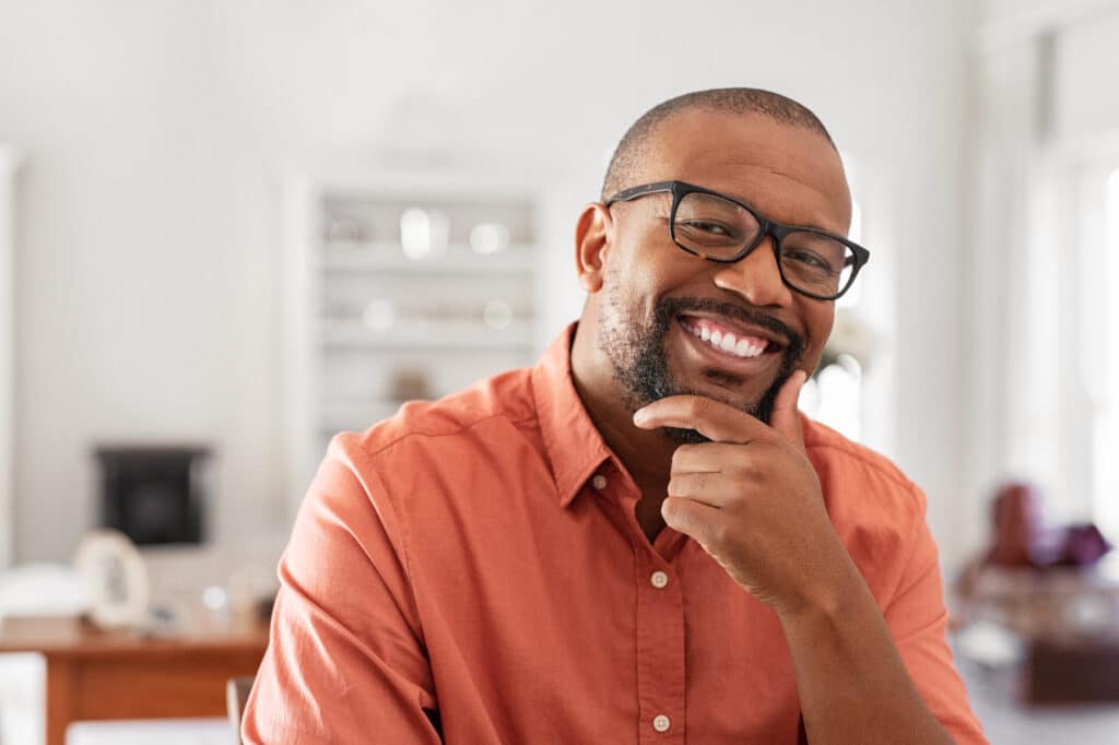 man with restored smile