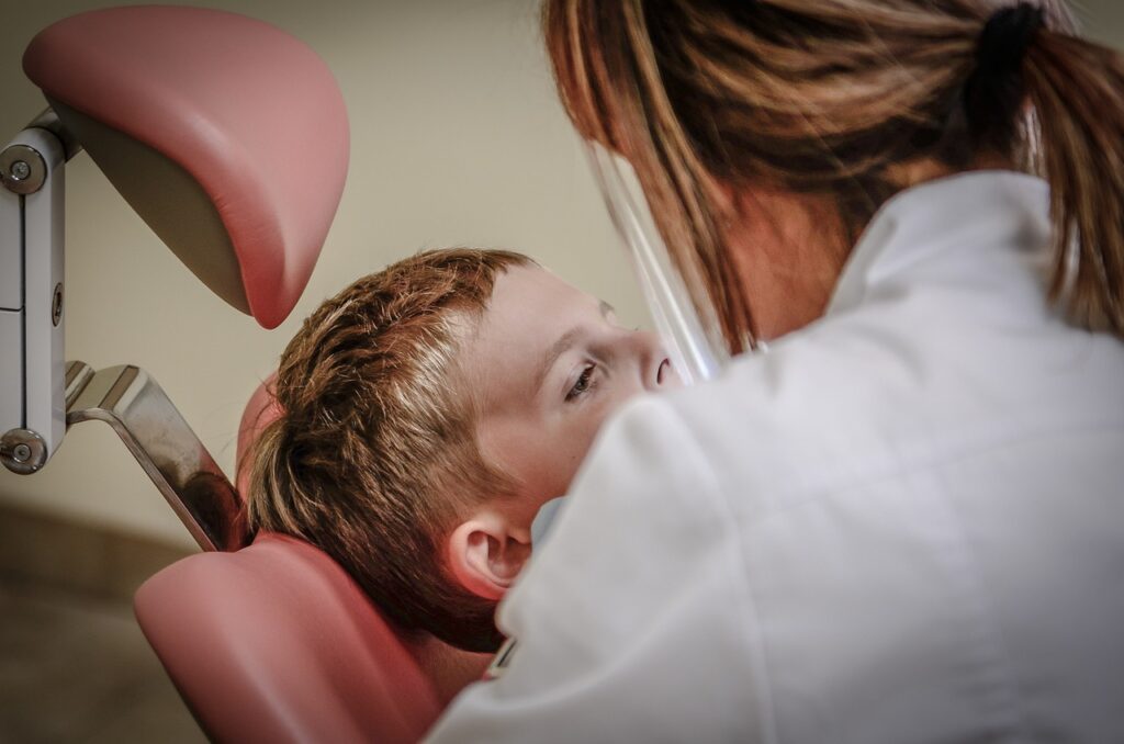 Child at first dental visit.